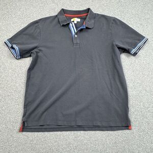 Boden Polo Shirt Mens Large Gray Colorful Cotton Knit Sporty London‎